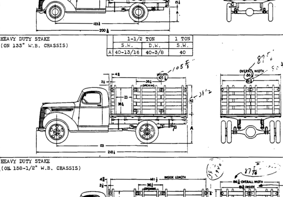 Chevrolet [16] (1939) - Шевроле - чертежи, габариты, рисунки автомобиля